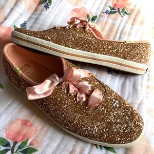 FREE SHIP! Kate Spade New York Rose Gold Keds